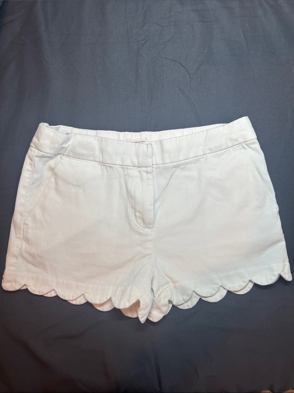 Crewcuts Girls White Scallop Hem Shorts